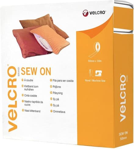 Velcro Hook & Loop Tape: Sew-On: 10m x 50mm: Black - V60283